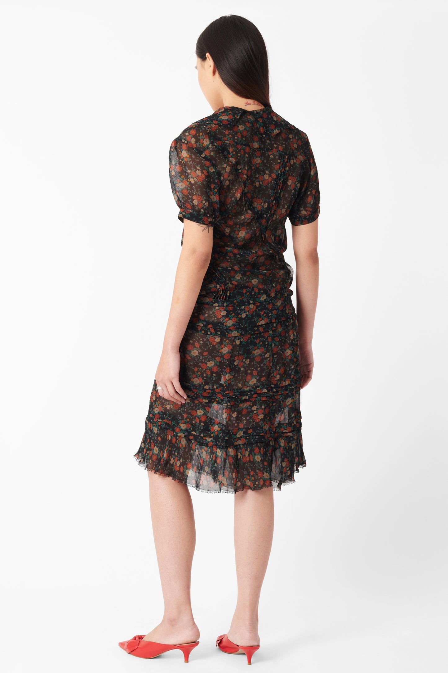 Floral Silk Sheer Dress