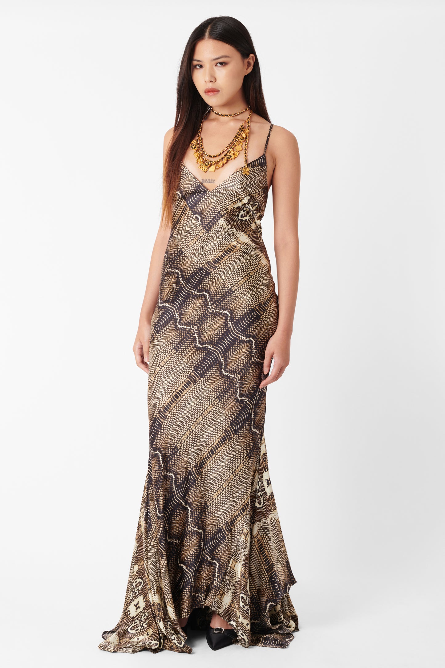 Vintage Deadstock 2005 Silk Python Print Gown