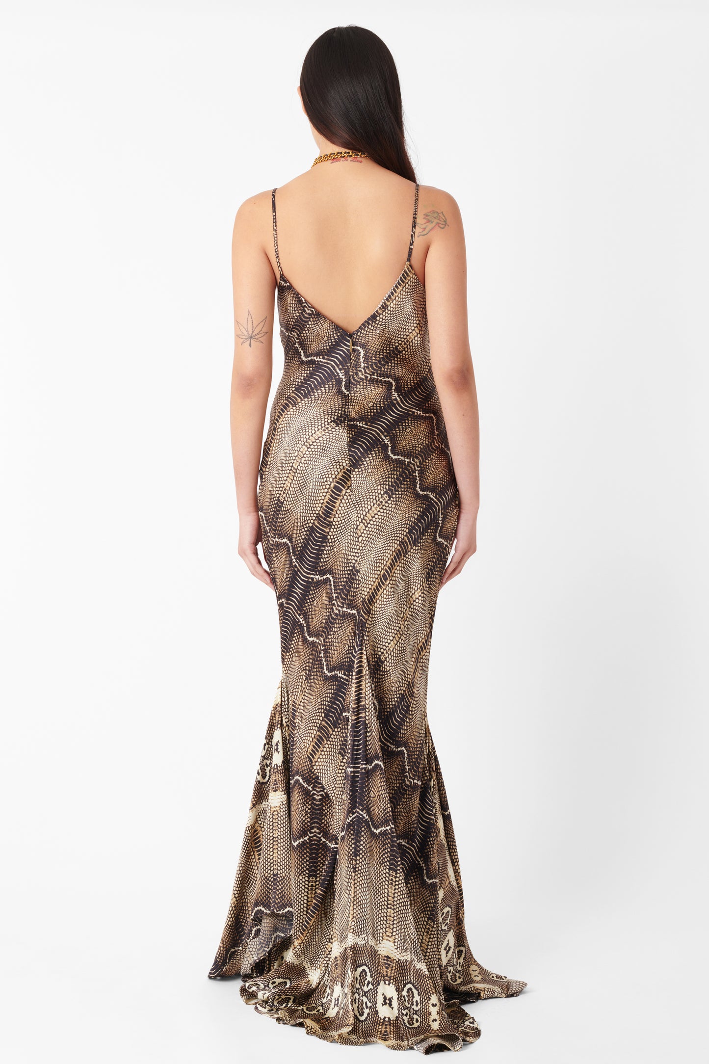 Vintage Deadstock 2005 Silk Python Print Gown