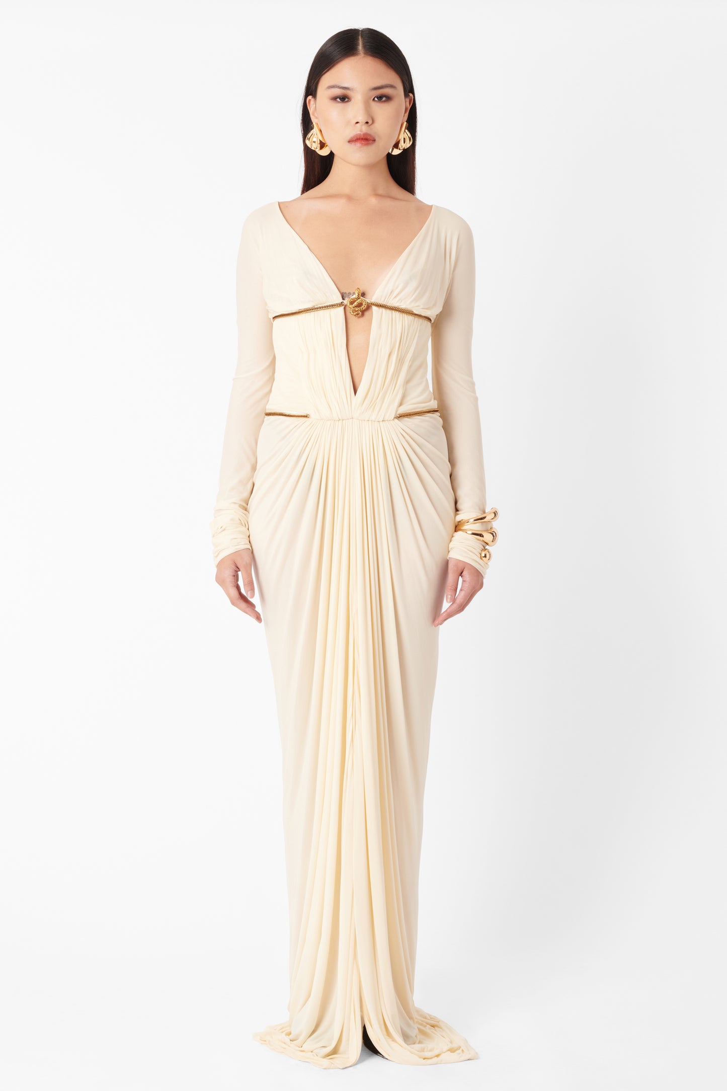 Deadstock F/W 2007 Runway Cream Cleopatra Snake Gown