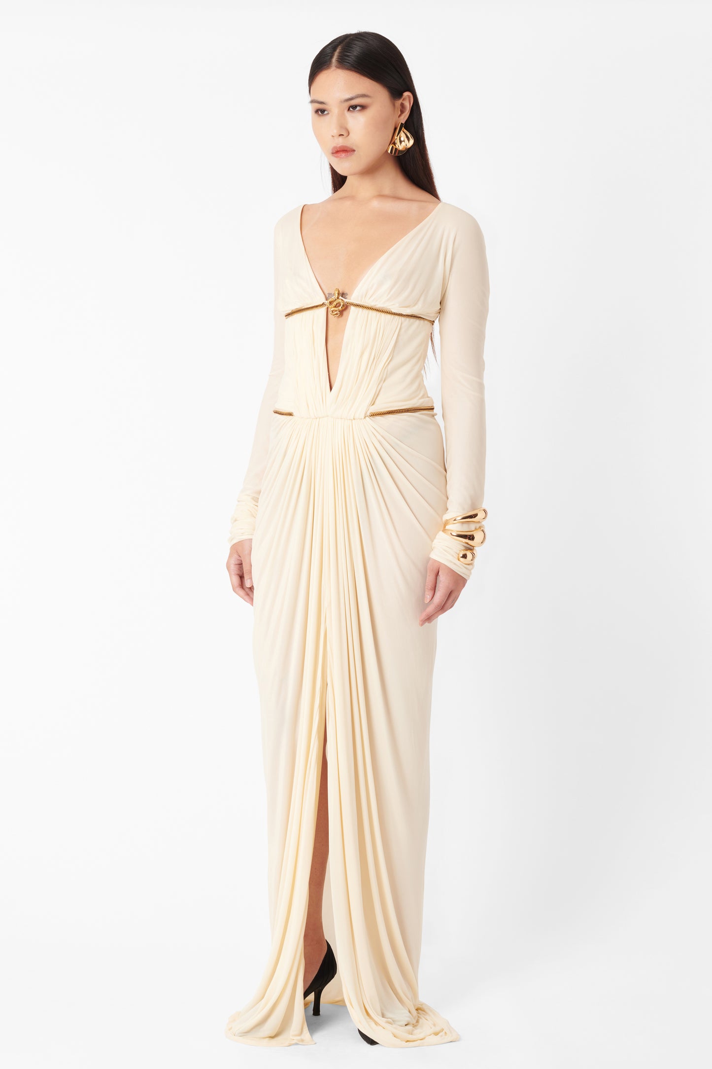 Deadstock F/W 2007 Runway Cream Cleopatra Snake Gown