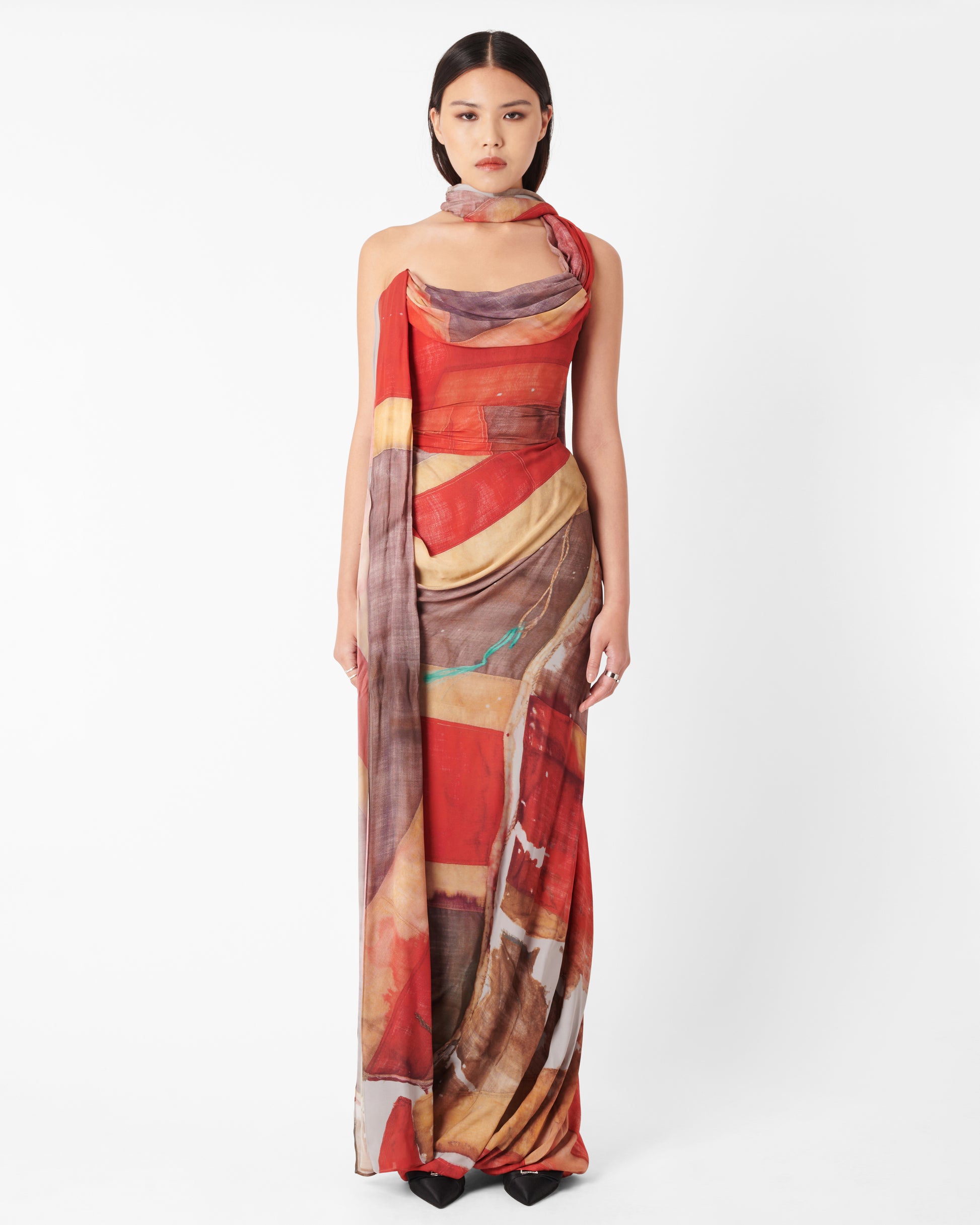 vivienne westwood vintage dress Vintage Runway 2012 Queen's Diamond Jubilee Corseted Draped Silk Gown