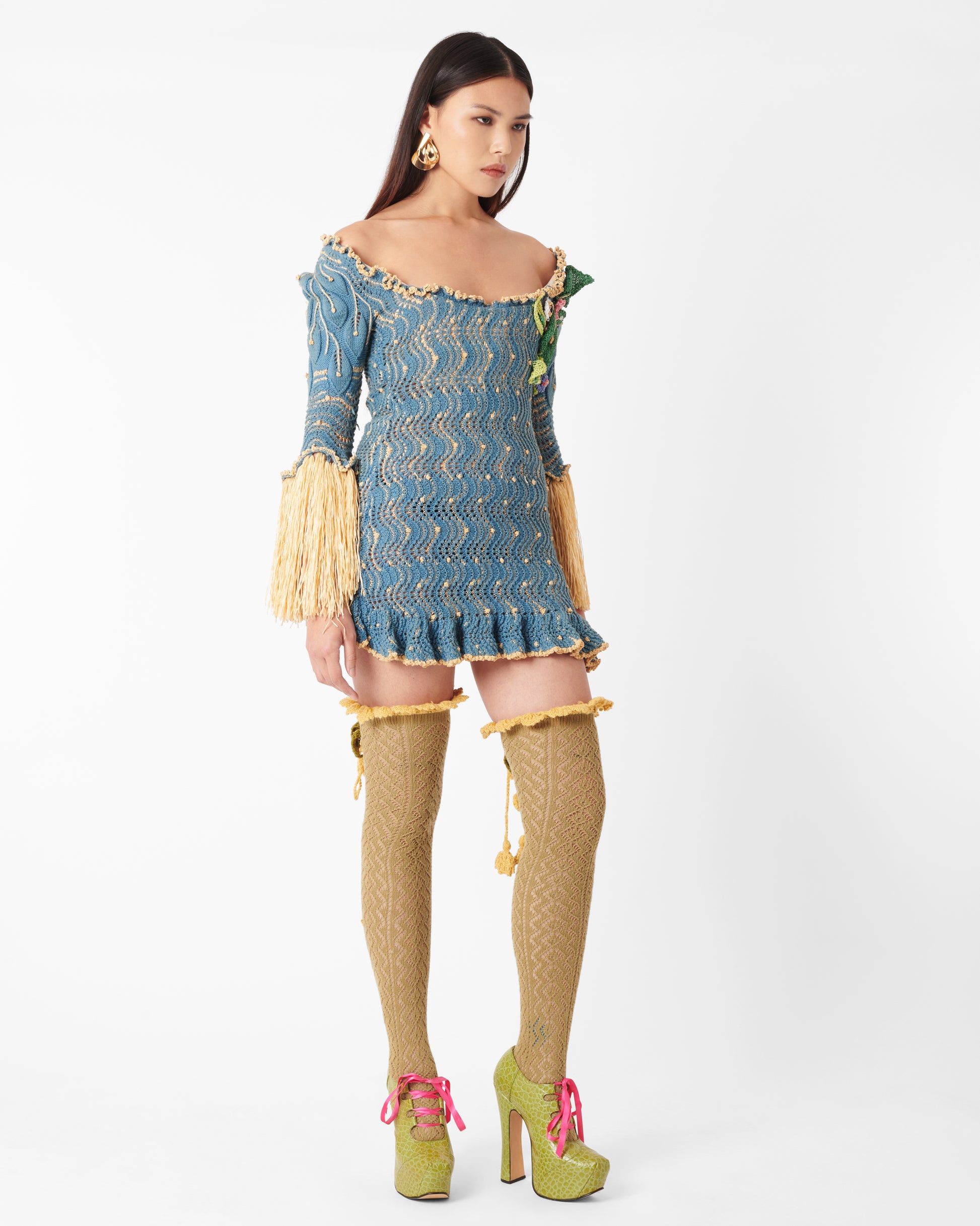 Vintage F/W 1994 'On Liberty' Hand Knitted Runway Dress Nordic Poetry Vintage F/W 1994 'On Liberty' Hand Knitted Runway Dress Nordic Poetry