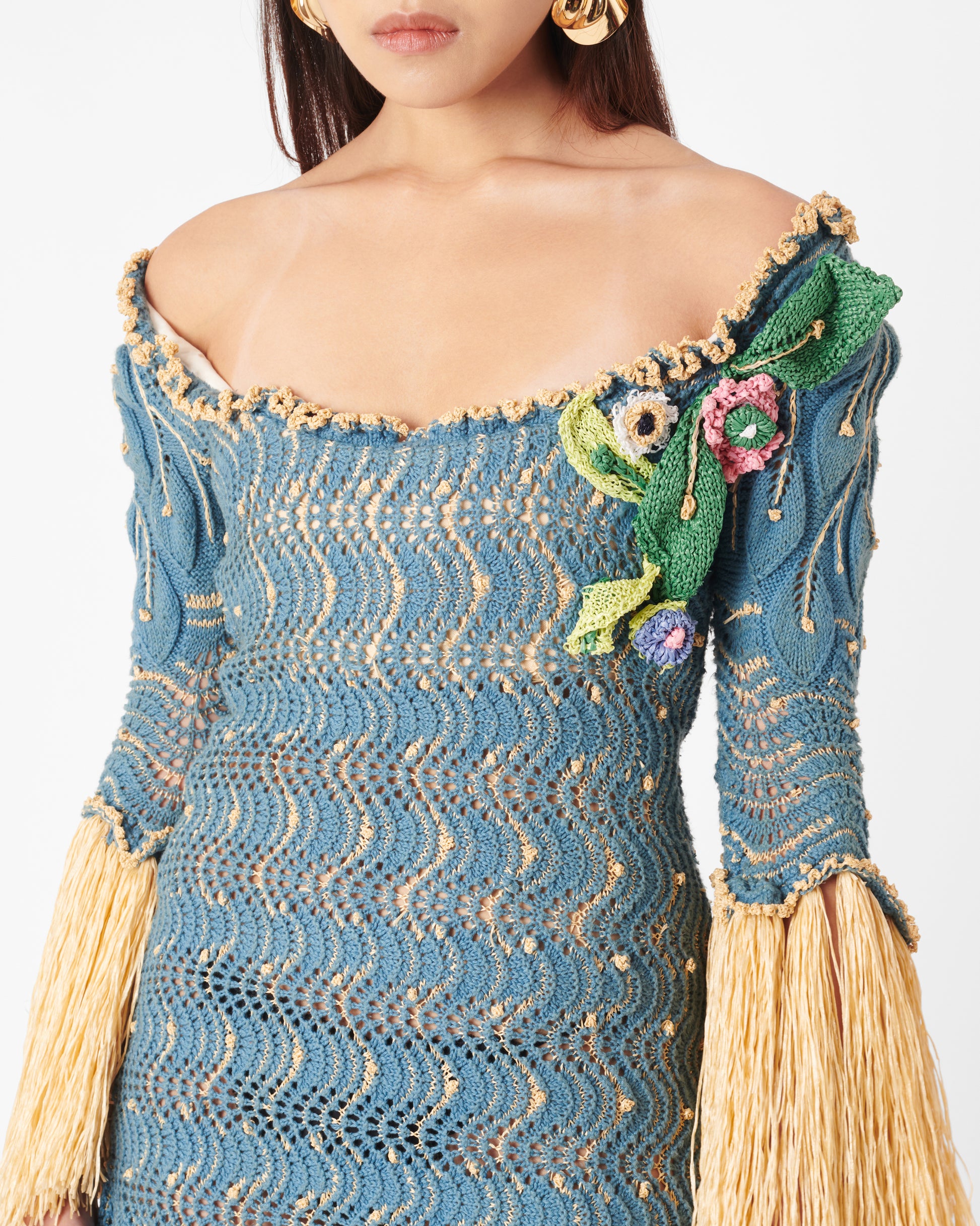 Vintage F/W 1994 'On Liberty' Hand Knitted Runway Dress Nordic Poetry Vintage F/W 1994 'On Liberty' Hand Knitted Runway Dress Nordic Poetry