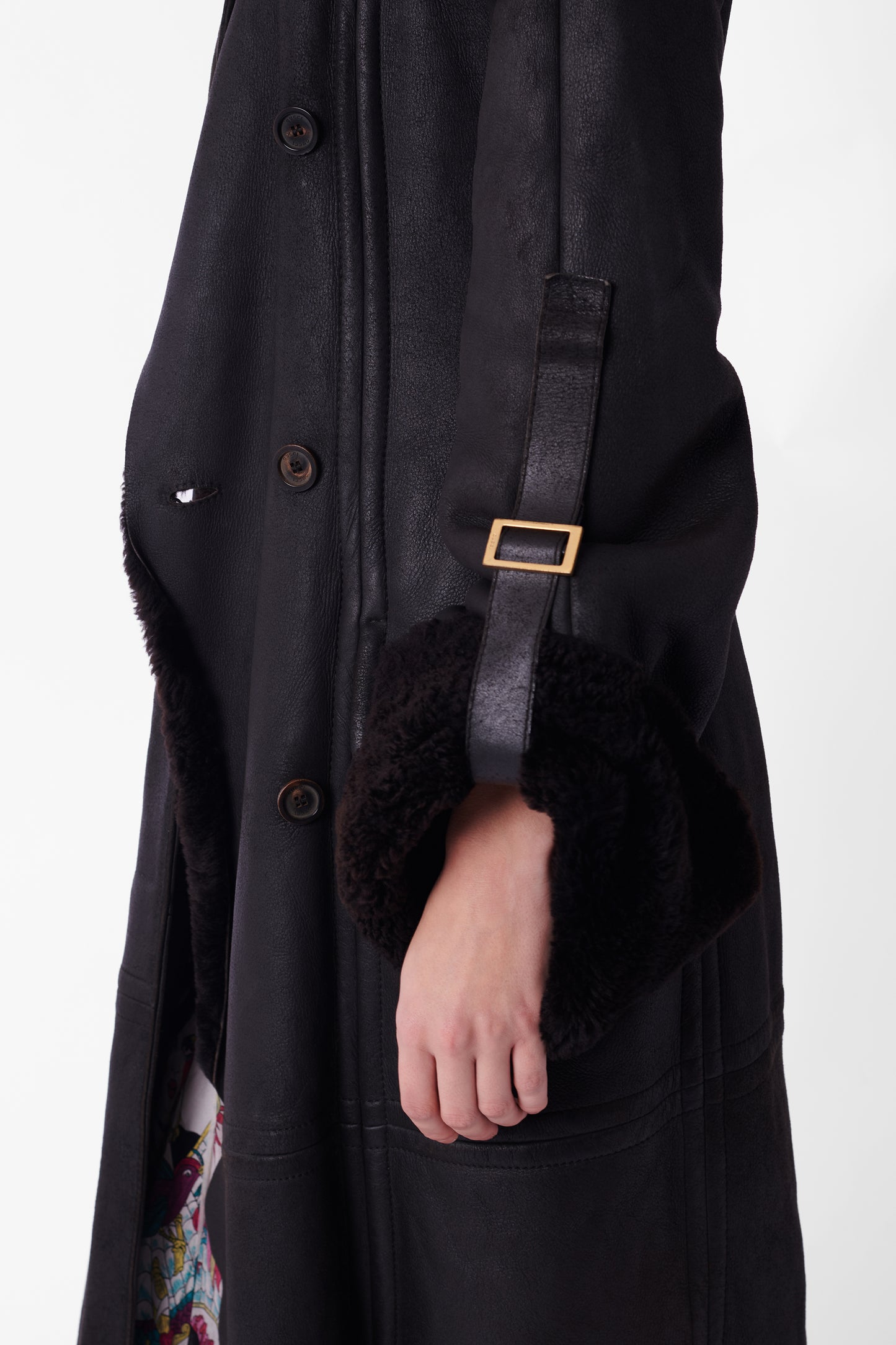 Vintage F/W 2003 Black Shearling Runway Coat