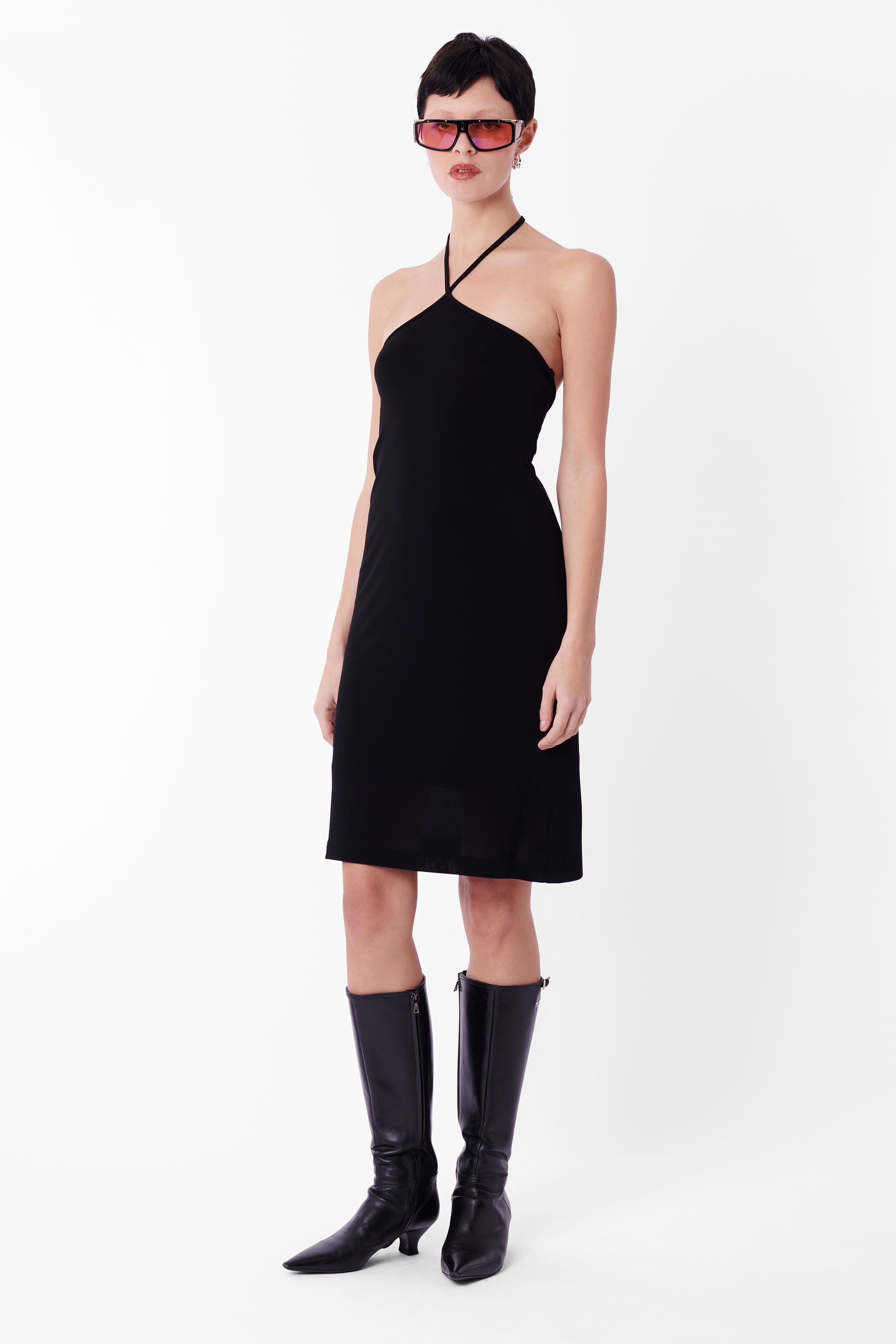 Vintage Gucci by Tom Ford S/S 1998 Black Halter Mini Dress Vintage Gucci by Tom Ford S/S 1998 Black Halter Mini Dress