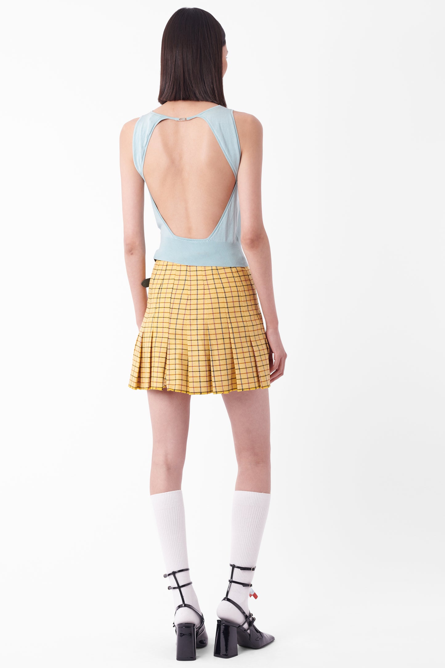Vintage F/W 1993 Anglomania Yellow Check Skirt