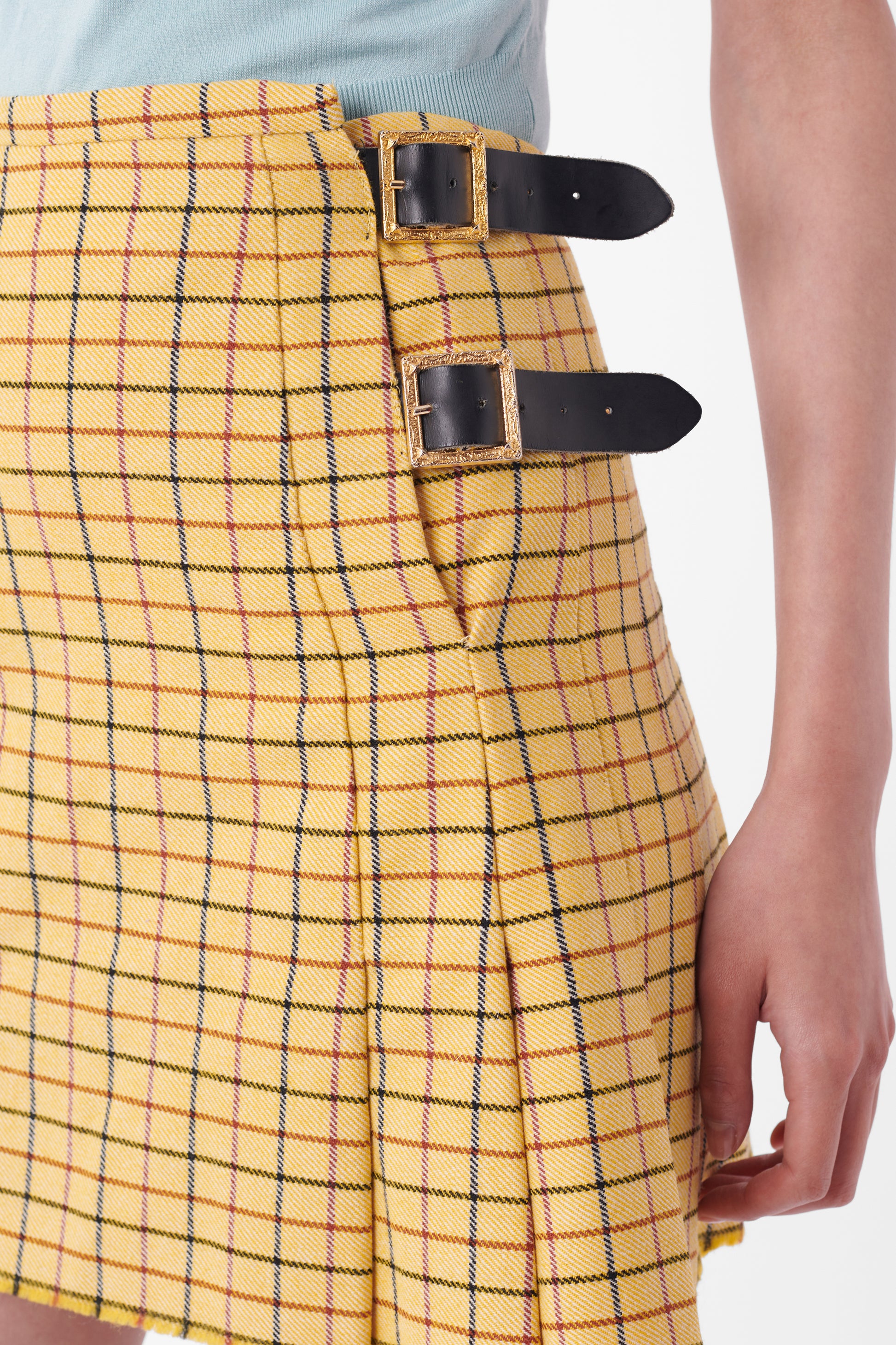 Vintage F/W 1993 Anglomania Yellow Check Skirt