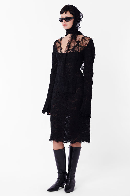 Vintage F/W 2002 Rare Runway Black Lace Dress