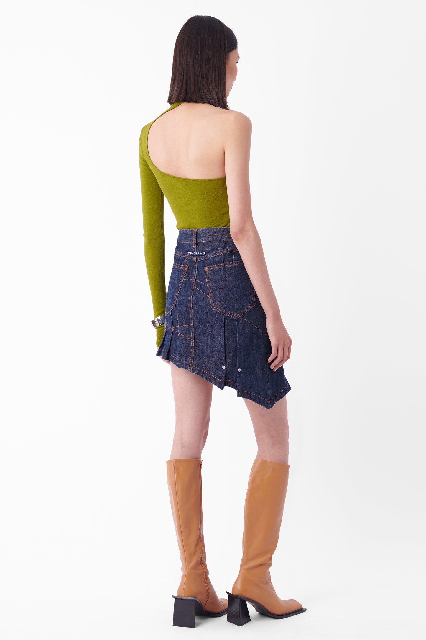 Vintage Asymmetric Denim Skirt