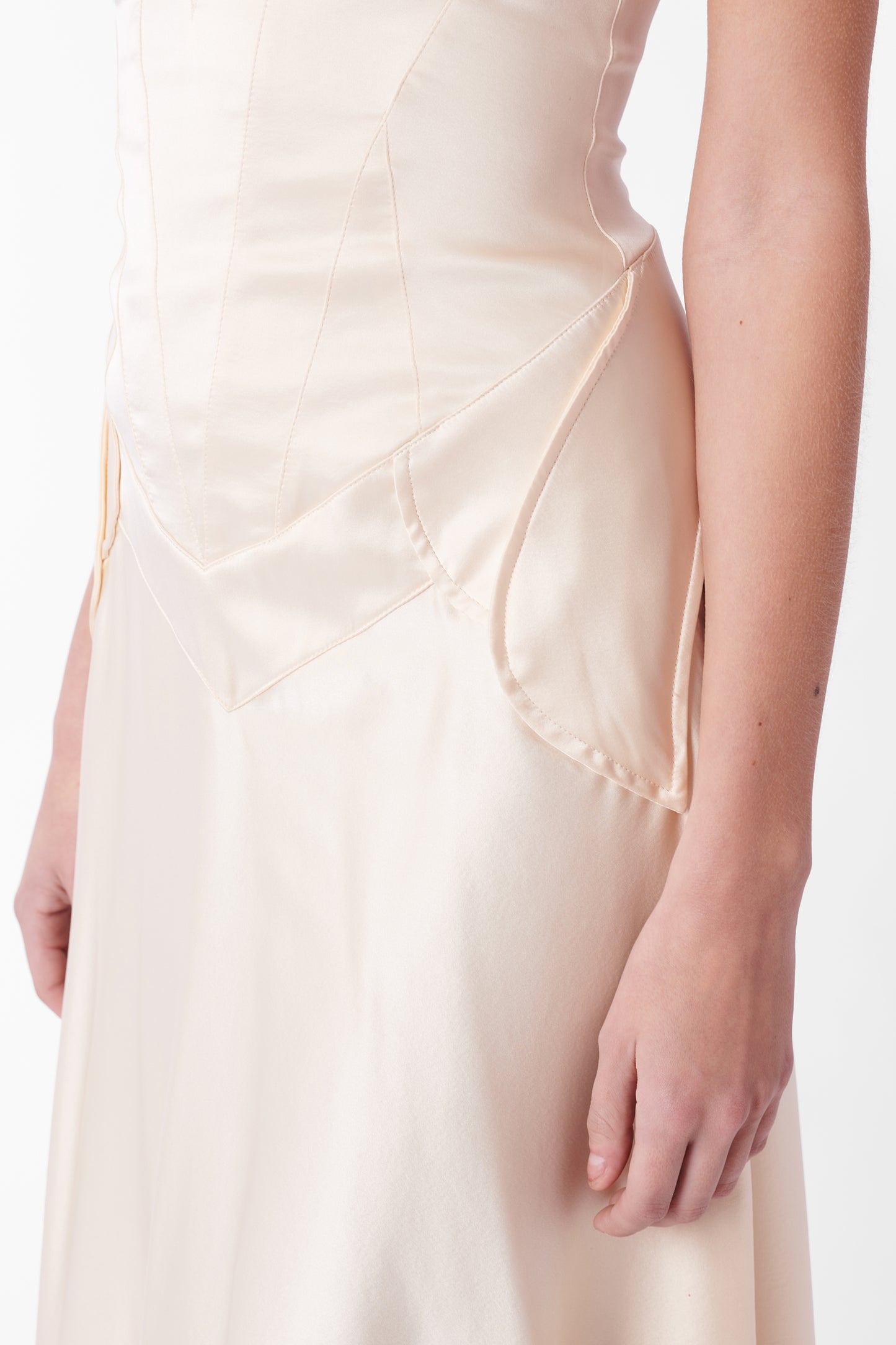 Vintage 2006 Cream Satin Dress