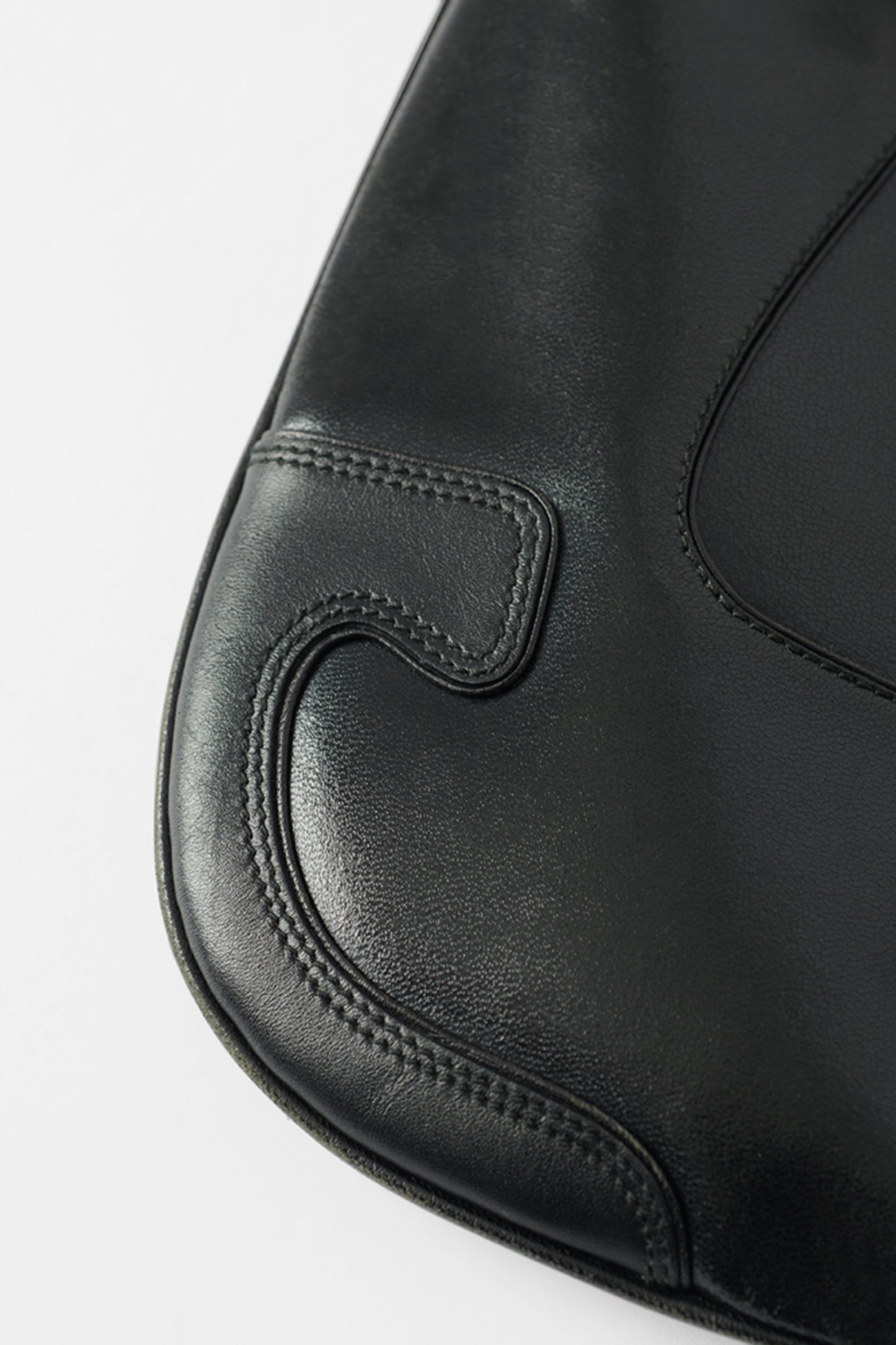 Vintage Black Leather & Neoprene Perforated Bag