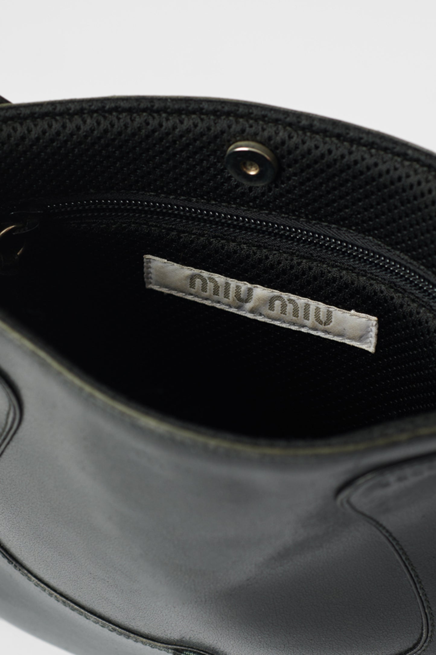 Vintage Black Leather & Neoprene Perforated Bag