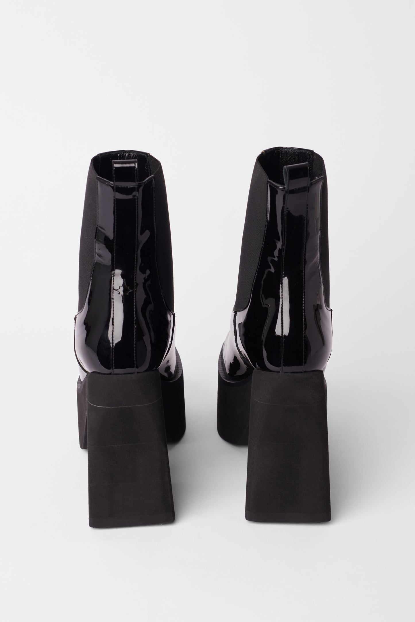 Chunky Platform Patent Black Boots