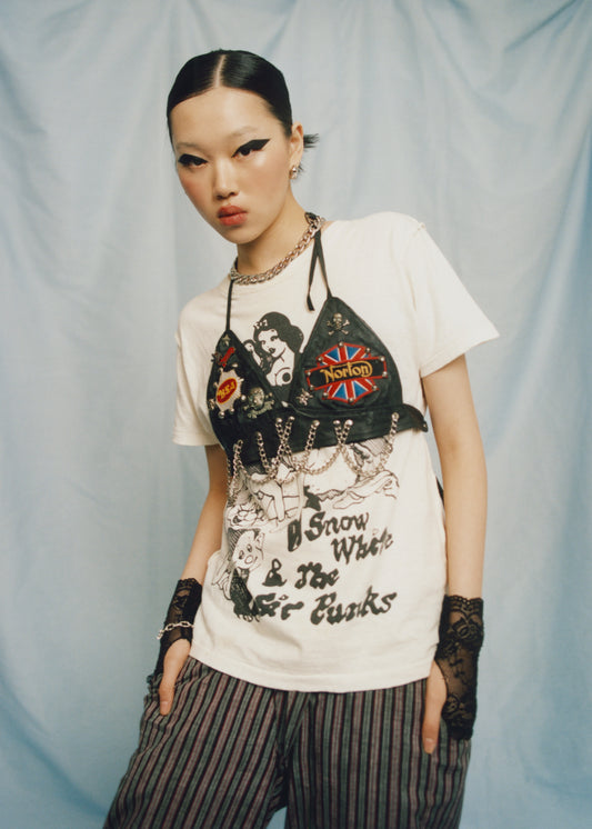Vintage 1973 Let It Rock Leather Bra Top
