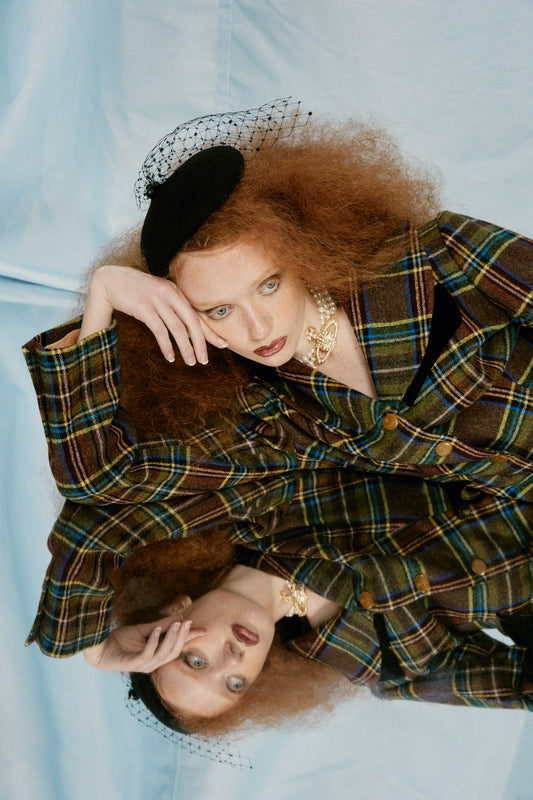 Vintage F/W 1994 Tartan Co-ords Skirt Suit
