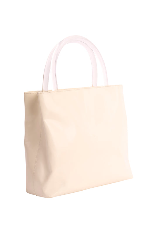 Vintage Prada 1998 White Patent Leather Mini Tote
