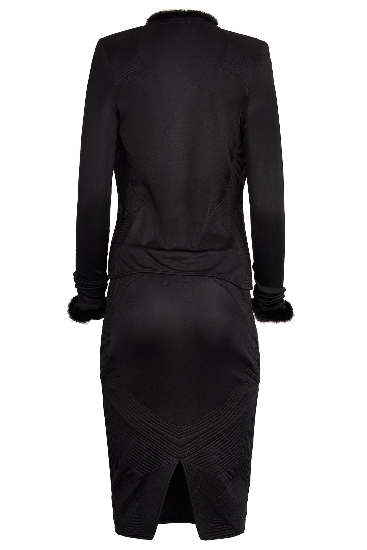 Vintage Yves Saint-Laurent Rive Gauche A/W 2004 Mink Trim Co ord Set