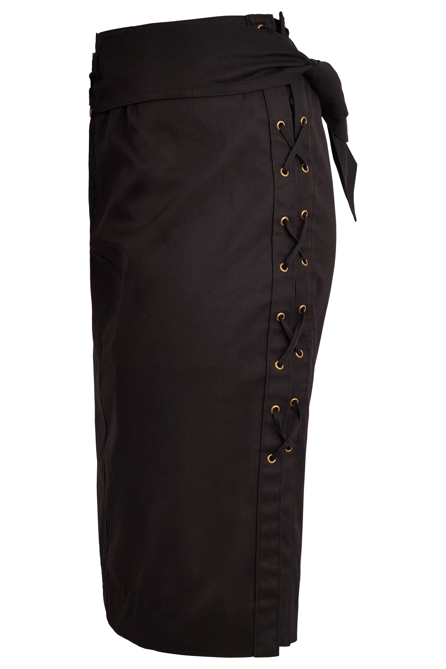 Vintage Yves Saint Laurent Rive Gauche S/S 2002 Black Lace Up Co Ord Set