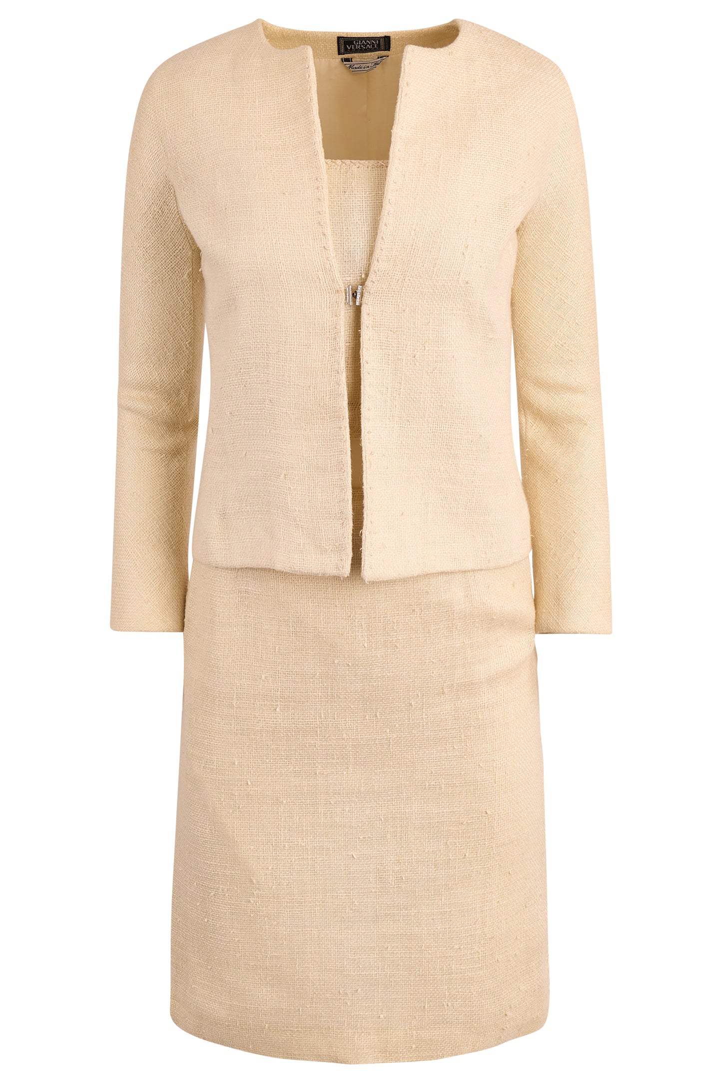 Vintage Gianni Versace 1980's Cream Linen Three Pieces Co ord Set