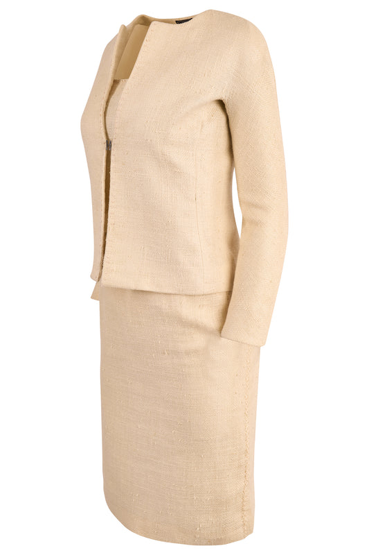Vintage Gianni Versace 1980's Cream Linen Three Pieces Co ord Set