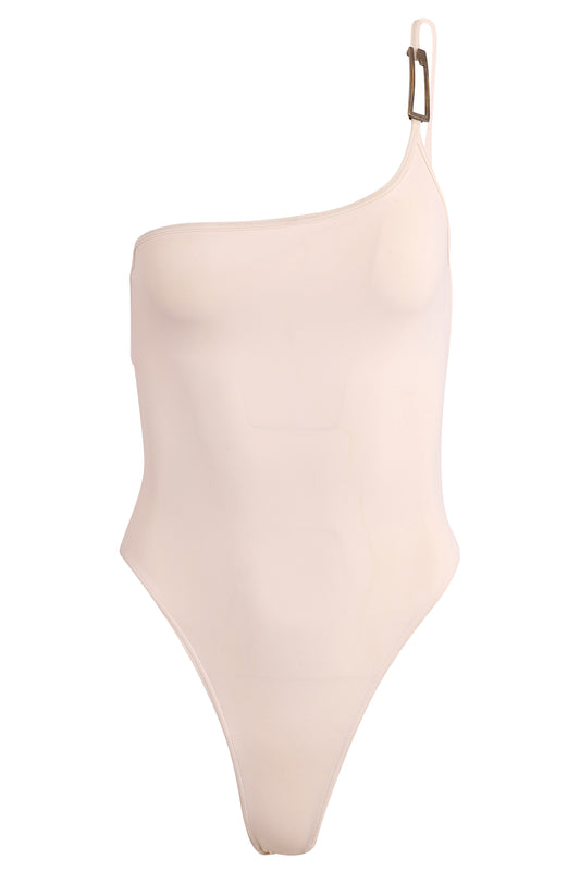 Vintage Gucci by Tom Ford S/S 1998 White One Shoulder Swimsuit