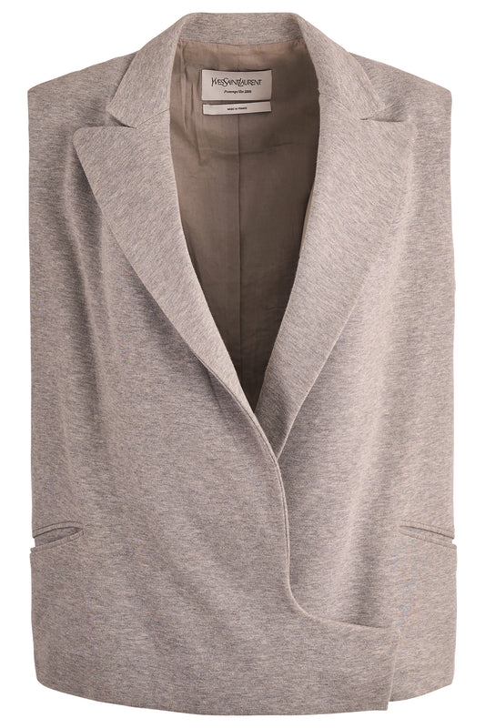 Vintage Yves Saint Laurent S/S 2008 Grey Knit Vest