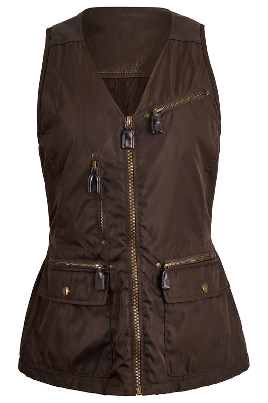 Vintage F/W 1994 Nylon/Leather Brown Utility Vest
