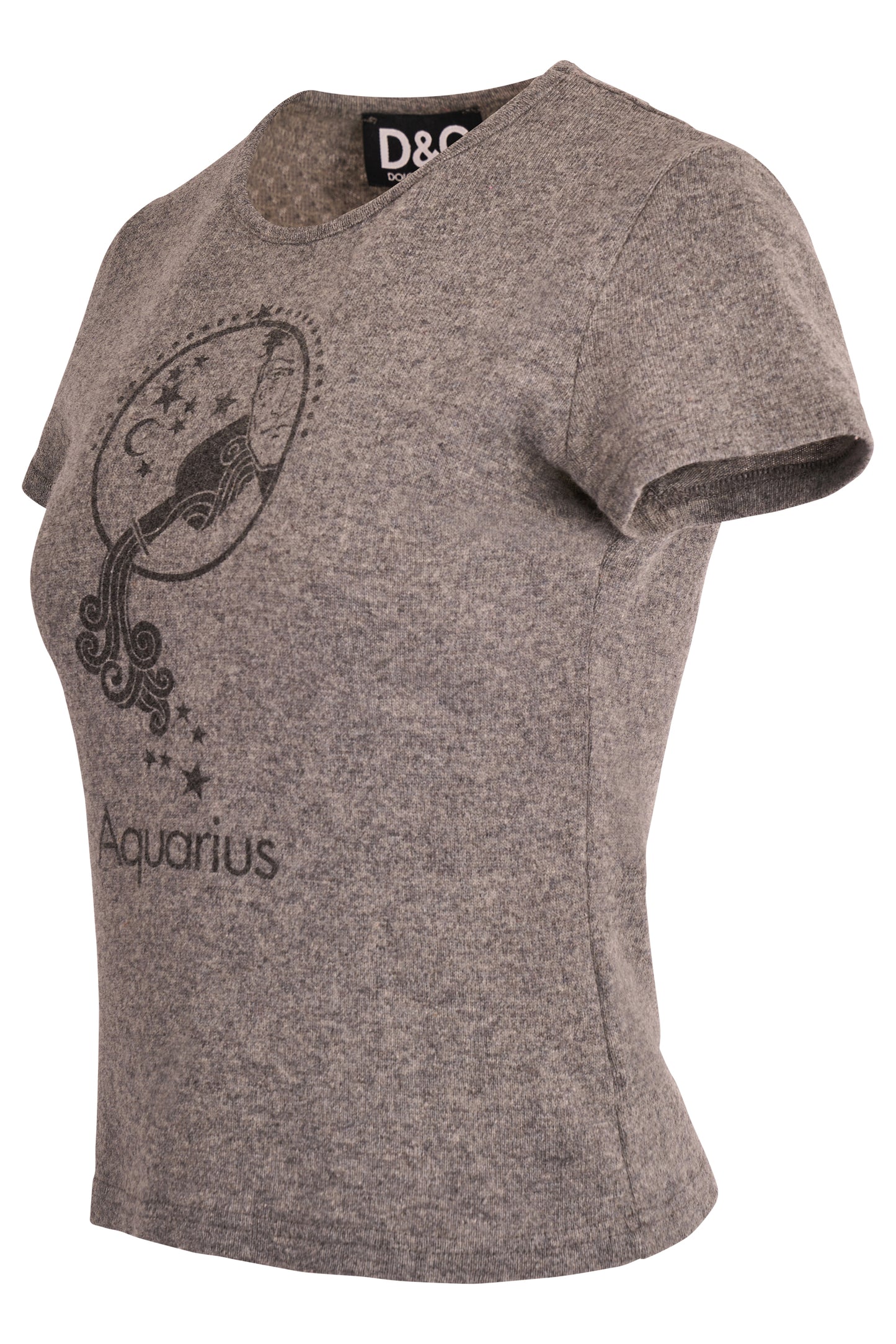 Vintage D&G Grey Knit " Aquarius" Print Top