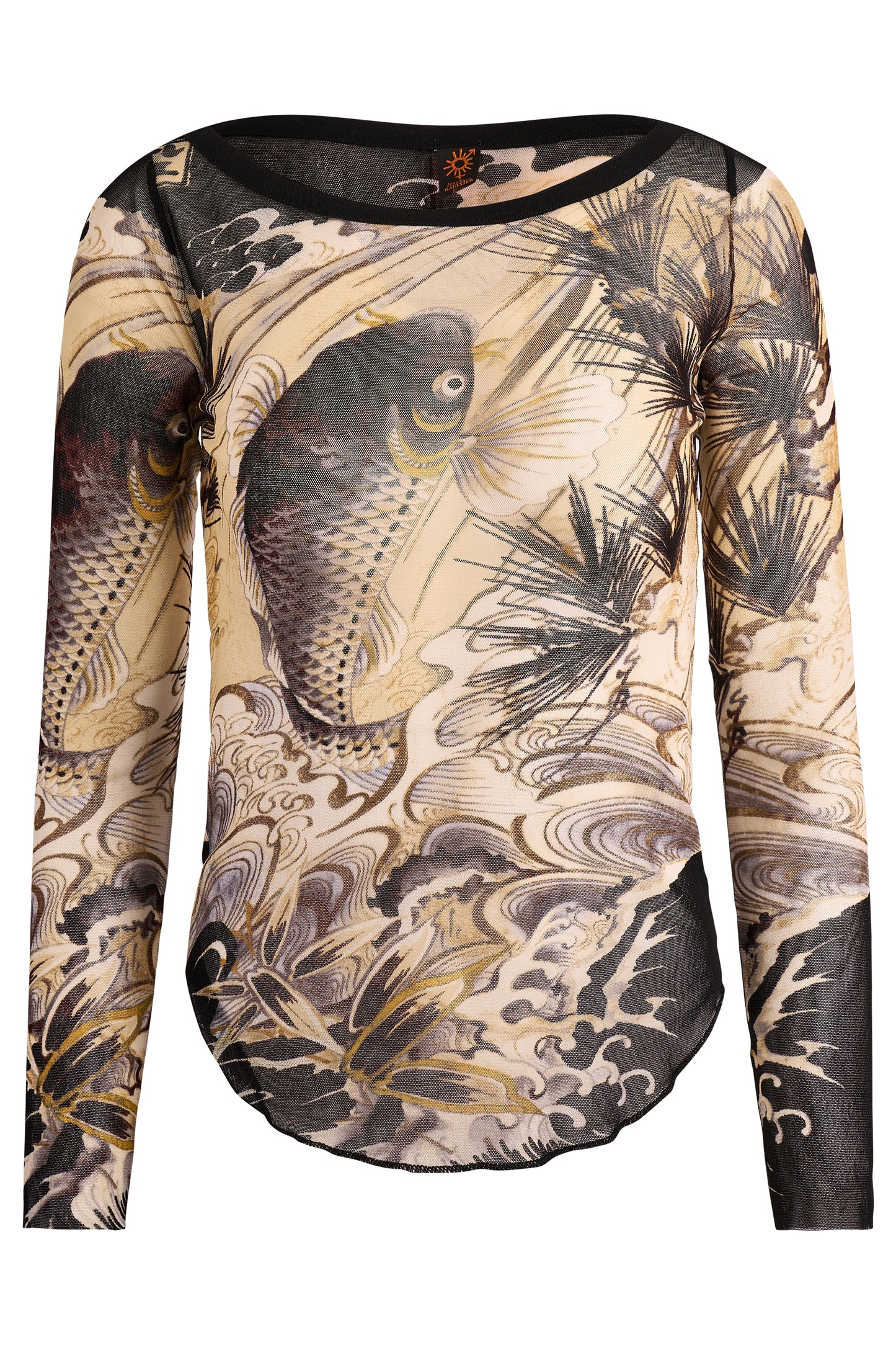 Vintage Jean Paul Gaultier 1990’s Koi Fish Printed Mesh Top