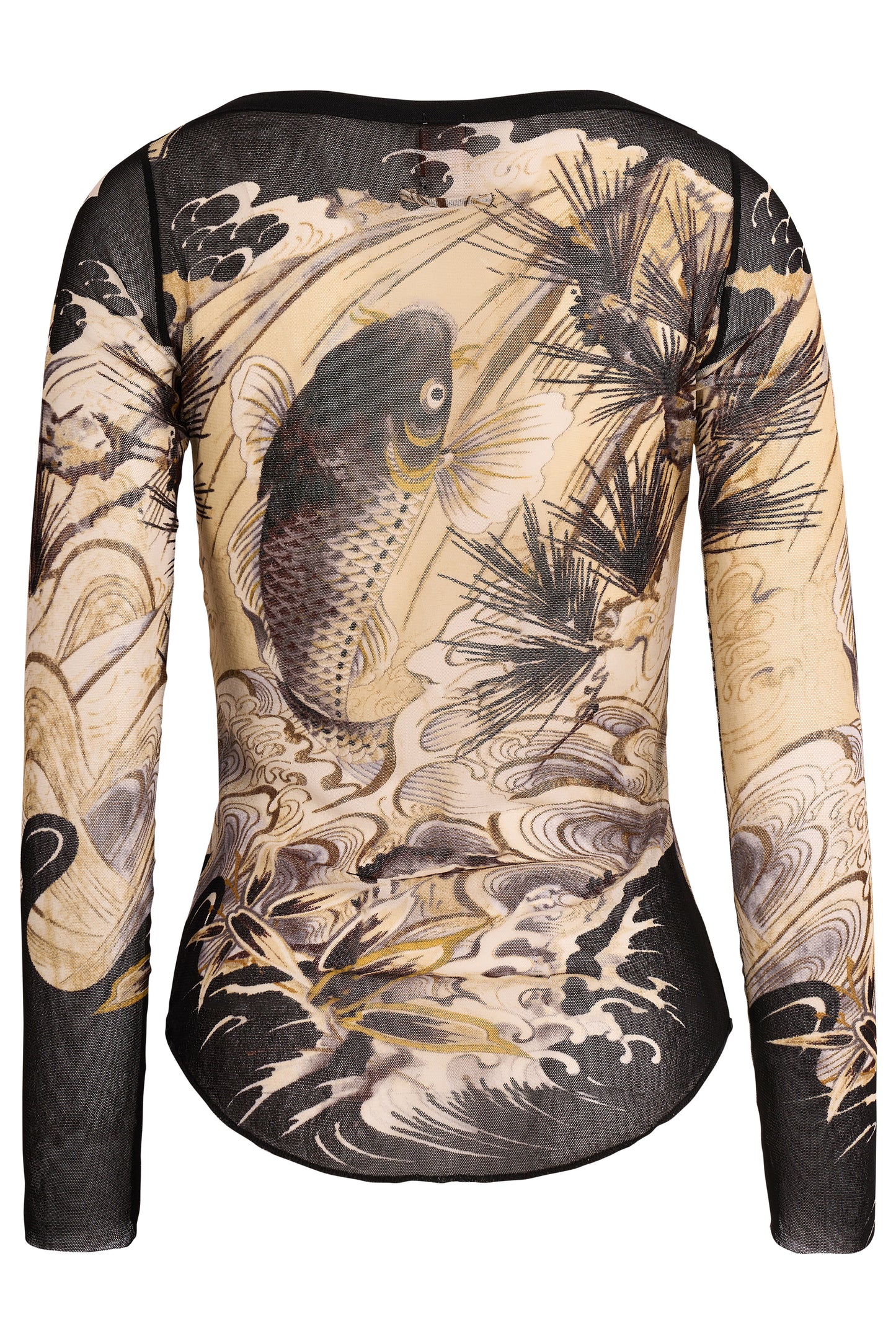 Vintage Jean Paul Gaultier 1990’s Koi Fish Printed Mesh Top