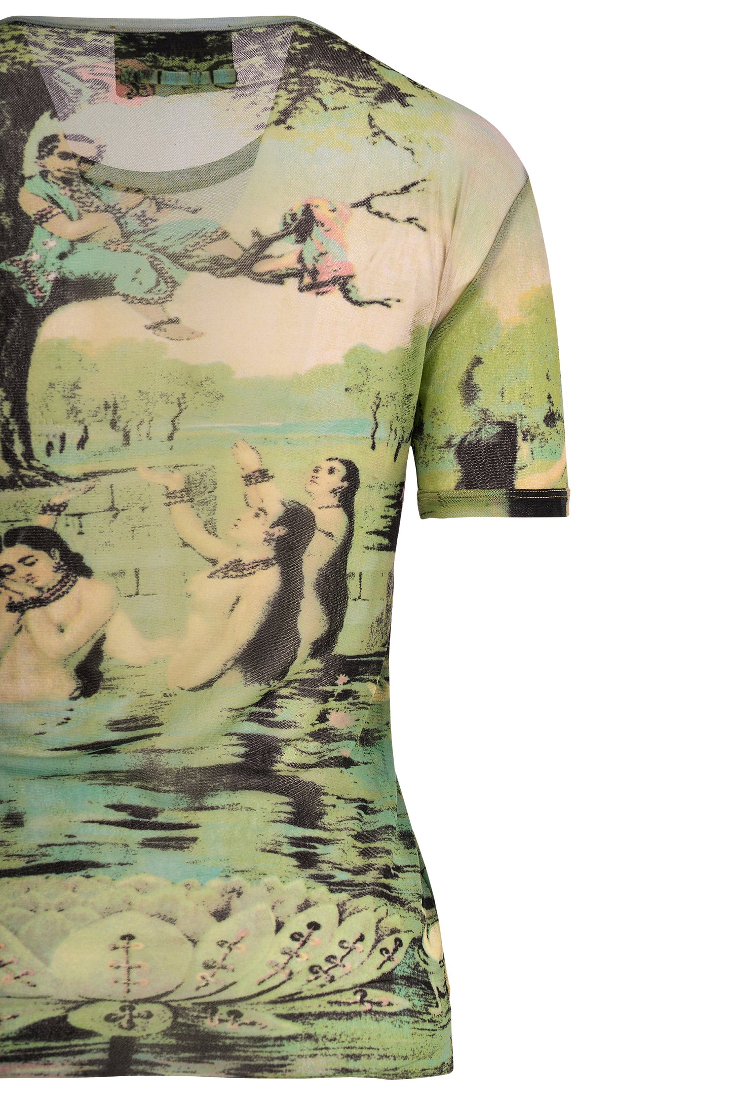 Vintage Jean Paul Gaultier 1998 Krishna Mesh Print Top
