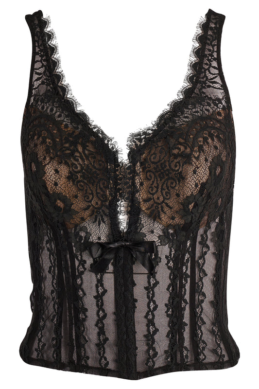 Vintage Marvel By La Perla Black Lace Corset