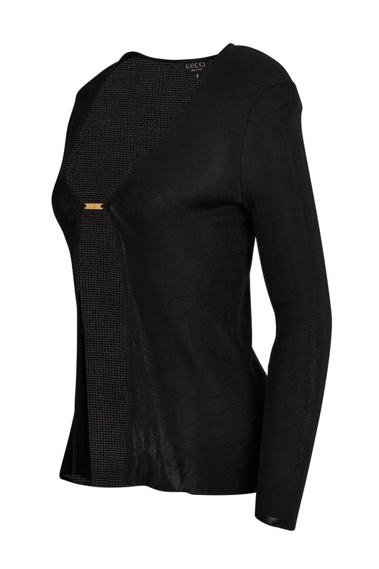 Vintage Gucci By Tom Ford A/W 1998 Black Cardigan