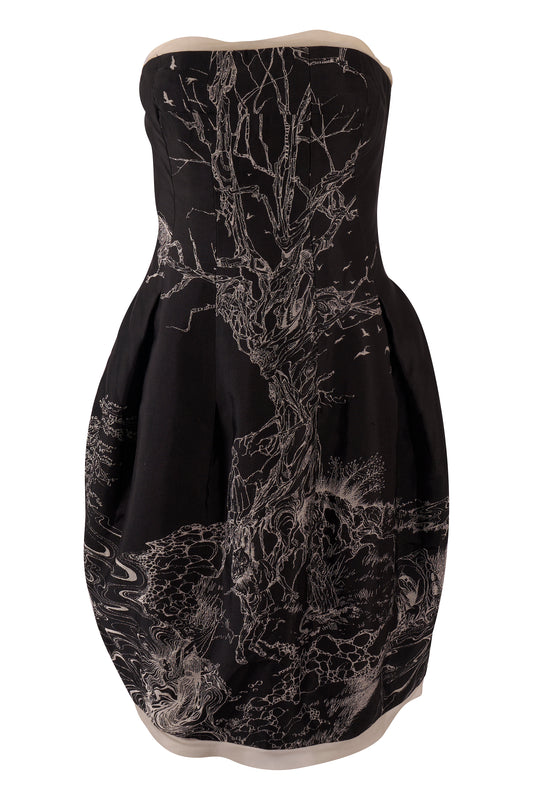 Vintage Alexander McQueen A/W 2008 Bustier Tree Print Dress