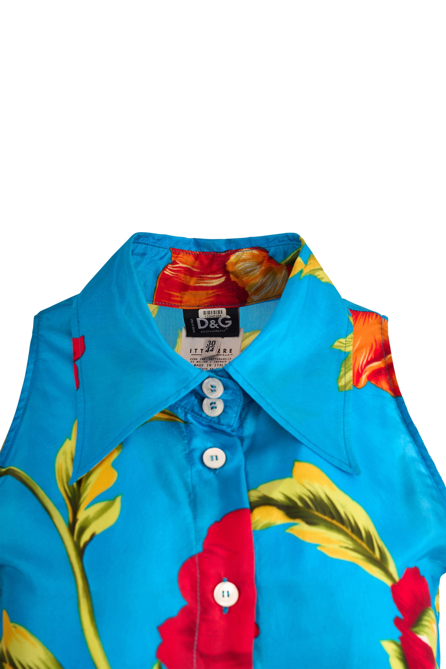 Vintage D&G 2000's Floral Silk Tie Up Blouse