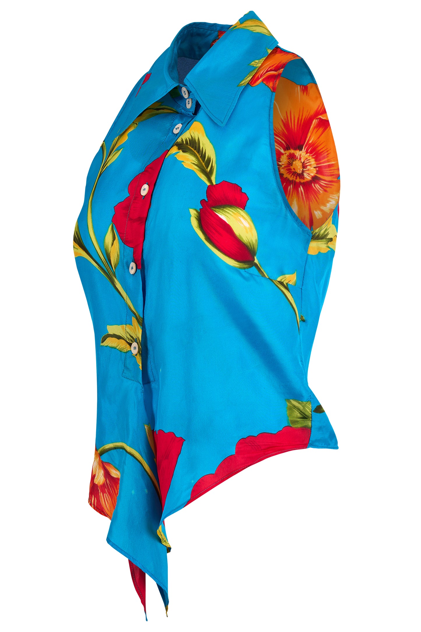 Vintage D&G 2000's Floral Silk Tie Up Blouse