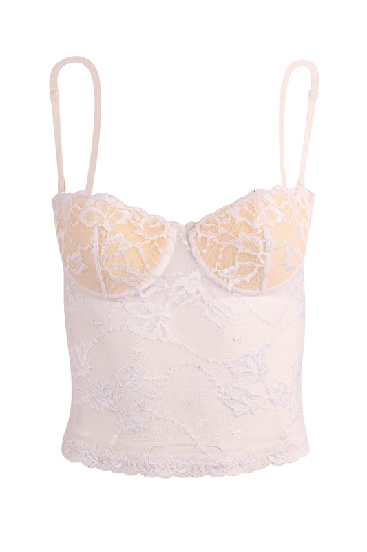 Vintage 2000's La Perla White Lace Corset Top
