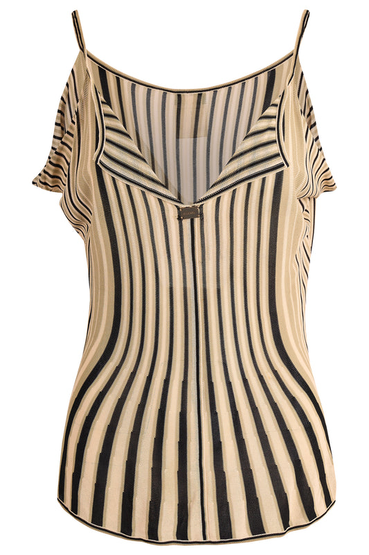 Vintage 2000's Chanel Knit  Stripes Tank Top