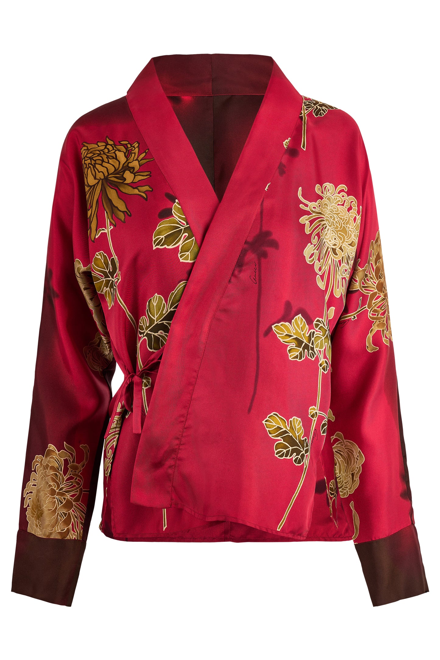 Vintage Gucci by Tom Ford S/S 2001 Floral Red Silk Kimono