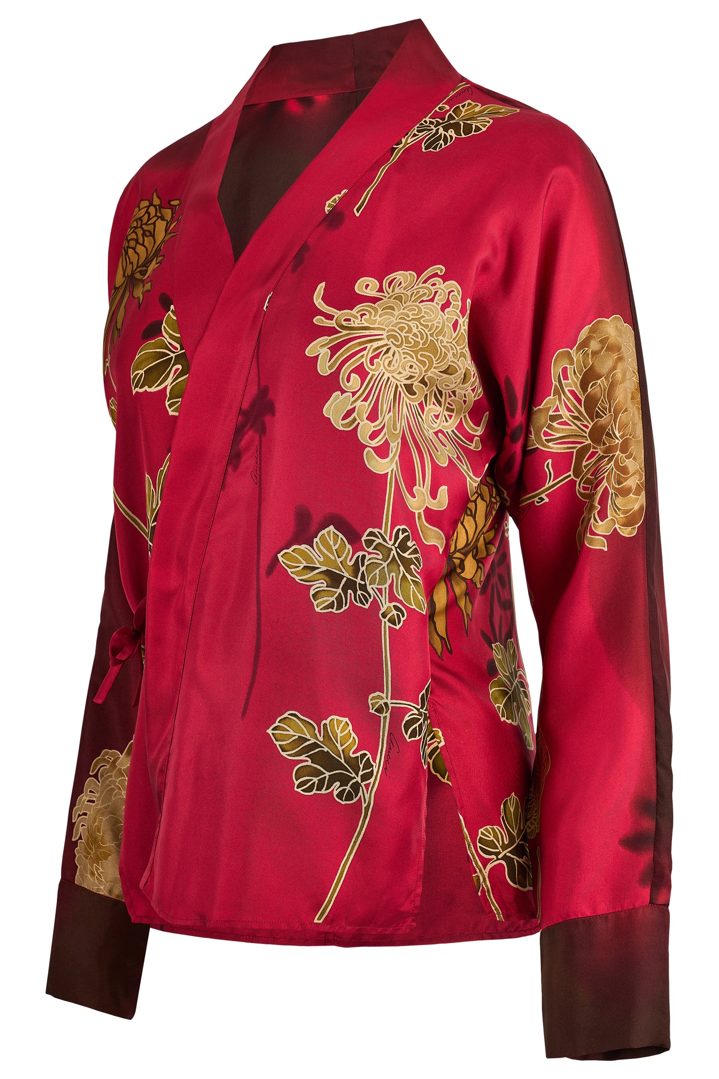 Vintage Gucci by Tom Ford S/S 2001 Floral Red Silk Kimono