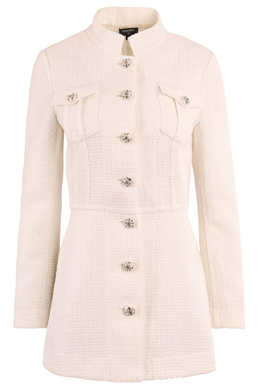 Chanel S/S 2023 White Tweed Jacket
