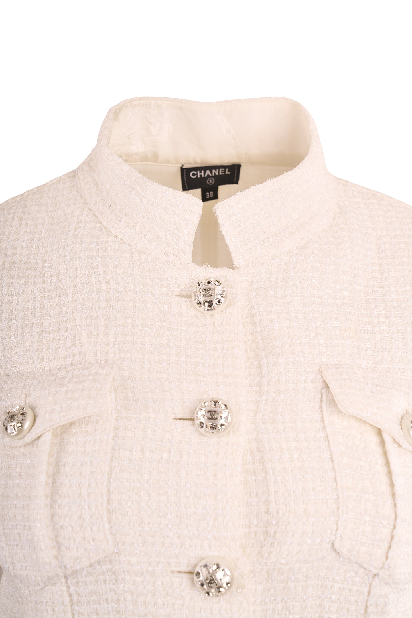Chanel S/S 2023 White Tweed Jacket