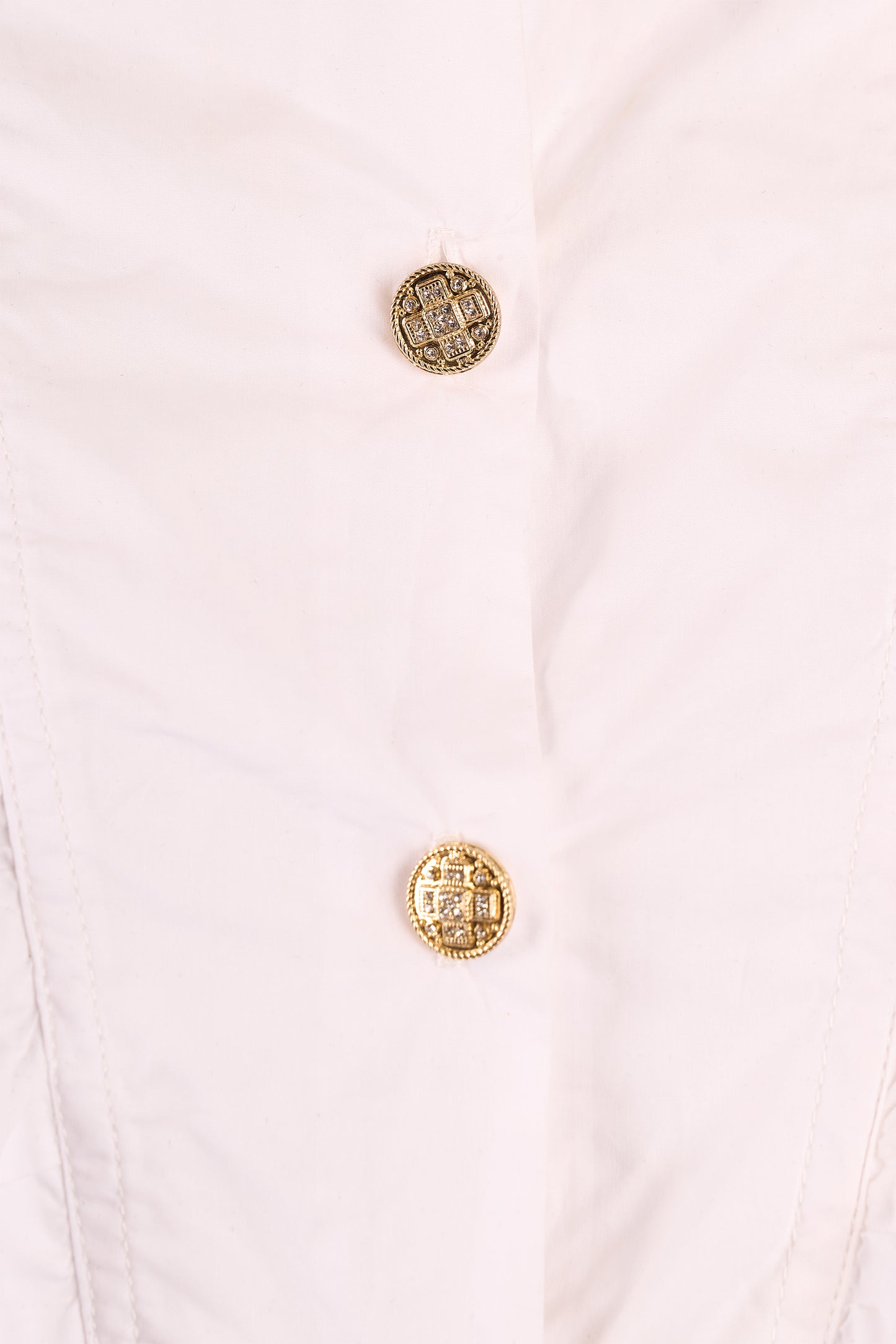 Chanel 2022 Ruffled White Cropped Shirt
