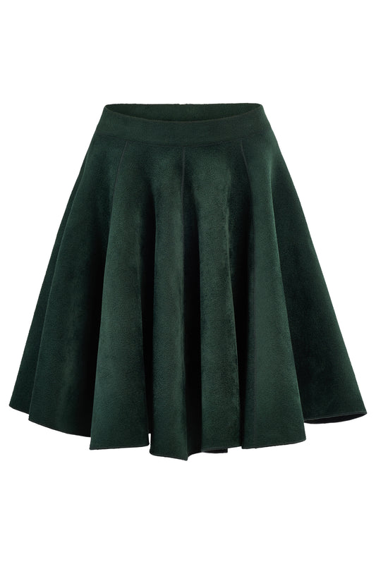Azzedine Alaïa Wool Blend Green Sculptural Skirt