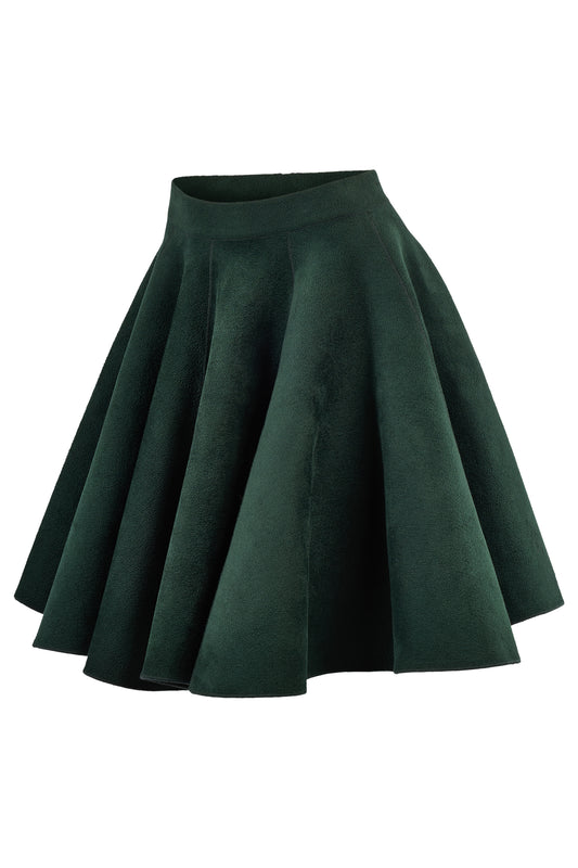 Azzedine Alaïa Wool Blend Green Sculptural Skirt