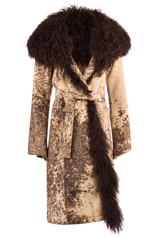 Vintage Roberto Cavalli F/W 1999 Wool Shearling Trim Coat