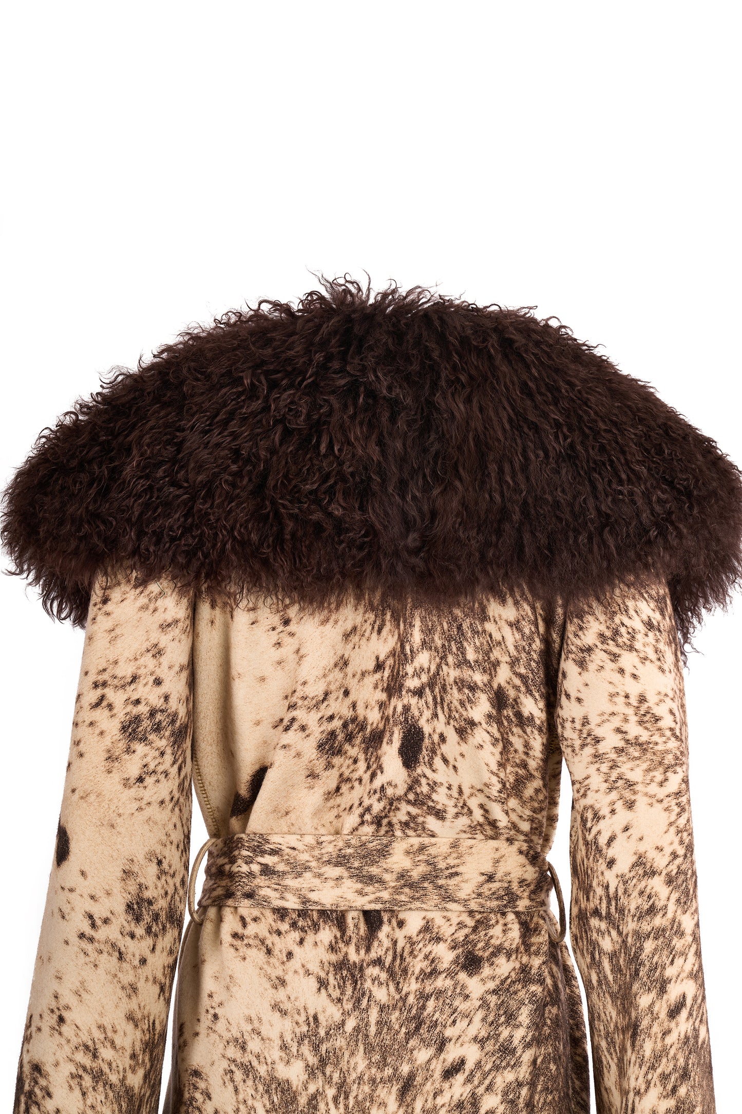 Vintage Roberto Cavalli F/W 1999 Wool Shearling Trim Coat