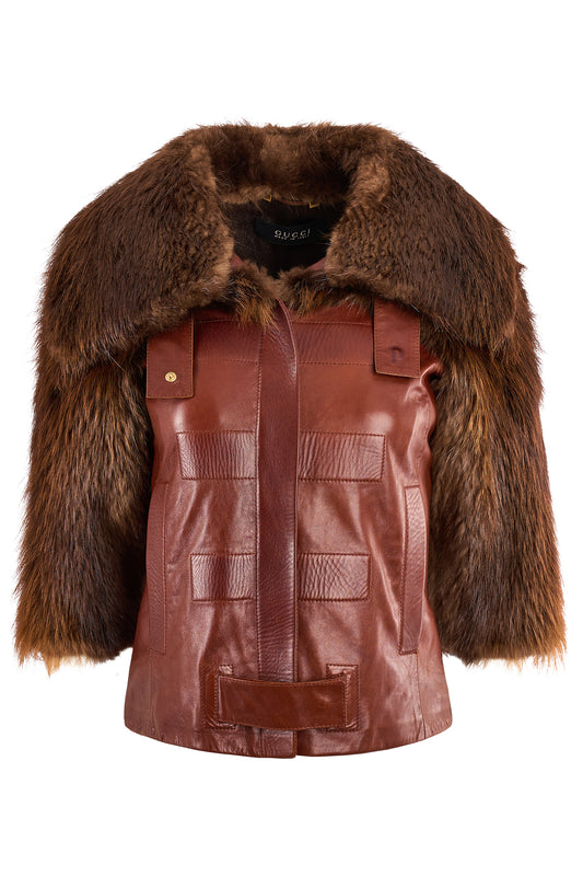 Vintage Gucci By Tom Ford F/W 2003 Leather Fur Jacket
