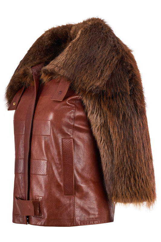 Vintage Gucci By Tom Ford F/W 2003 Leather Fur Jacket